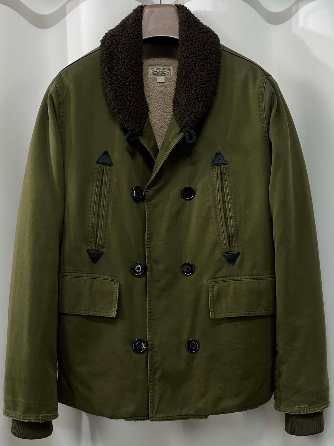 폴로 랄프로렌 디스트레스드 올리브 시어링 매키노 쉐르파 데크자켓 상품이미지1