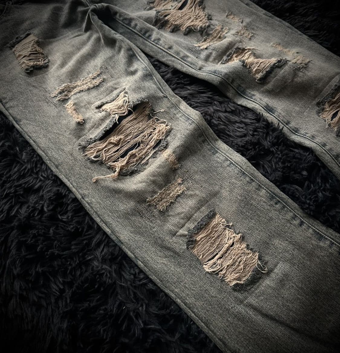 double waist Distressed denim 상품이미지2