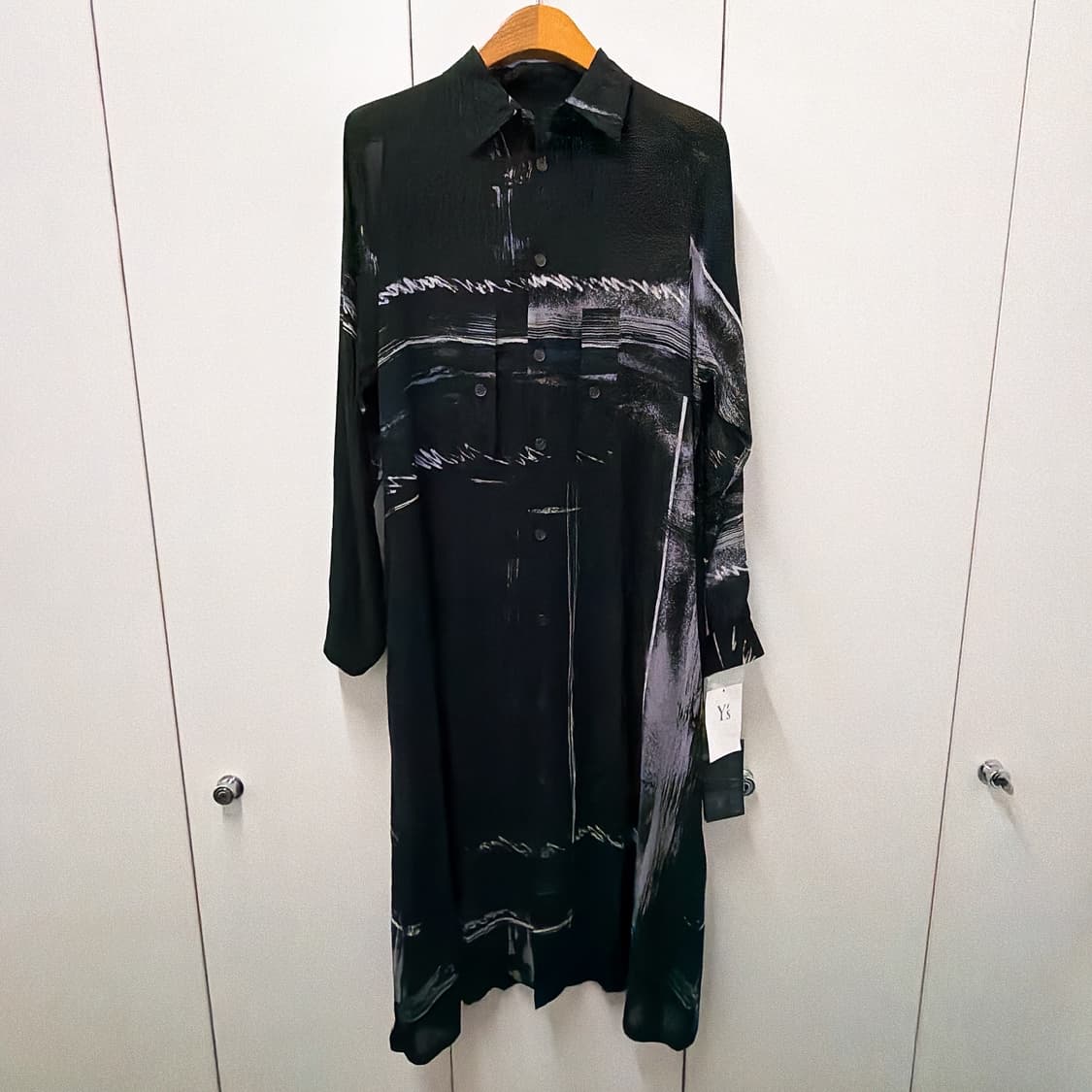 (정품/새상품) Y's 요지 야마모토 여성 블랙 셔츠 드레스 상품이미지1