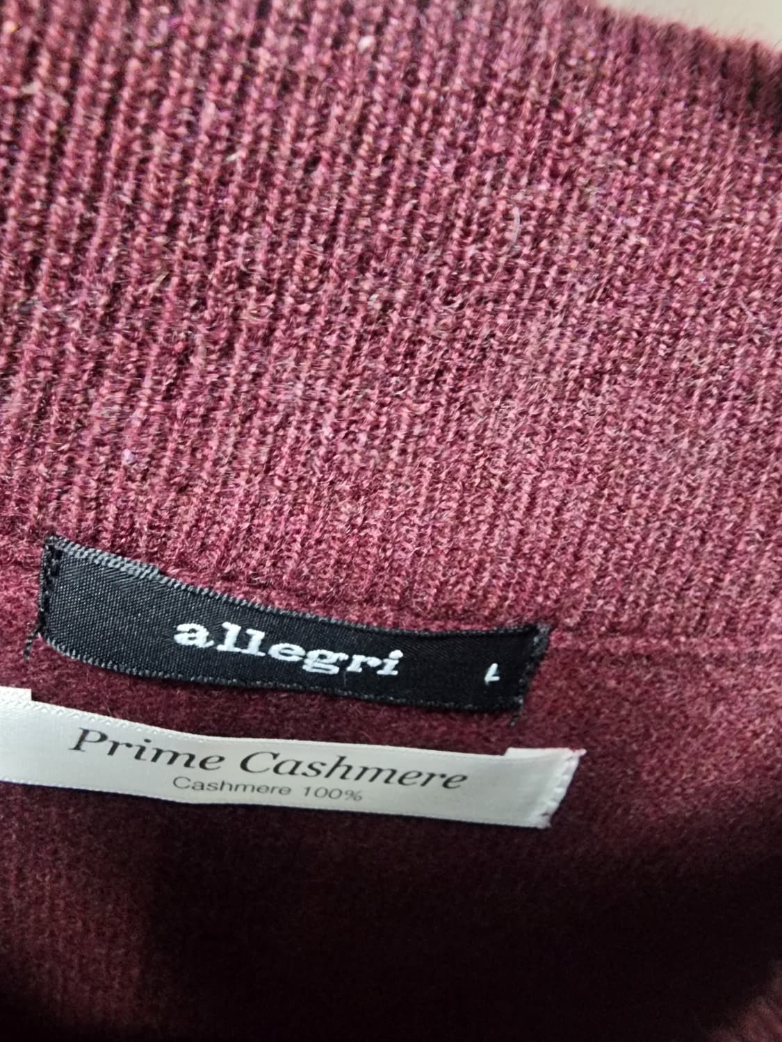 알레그리 캐시미어 모크넥 니트 와인색 상품이미지2
