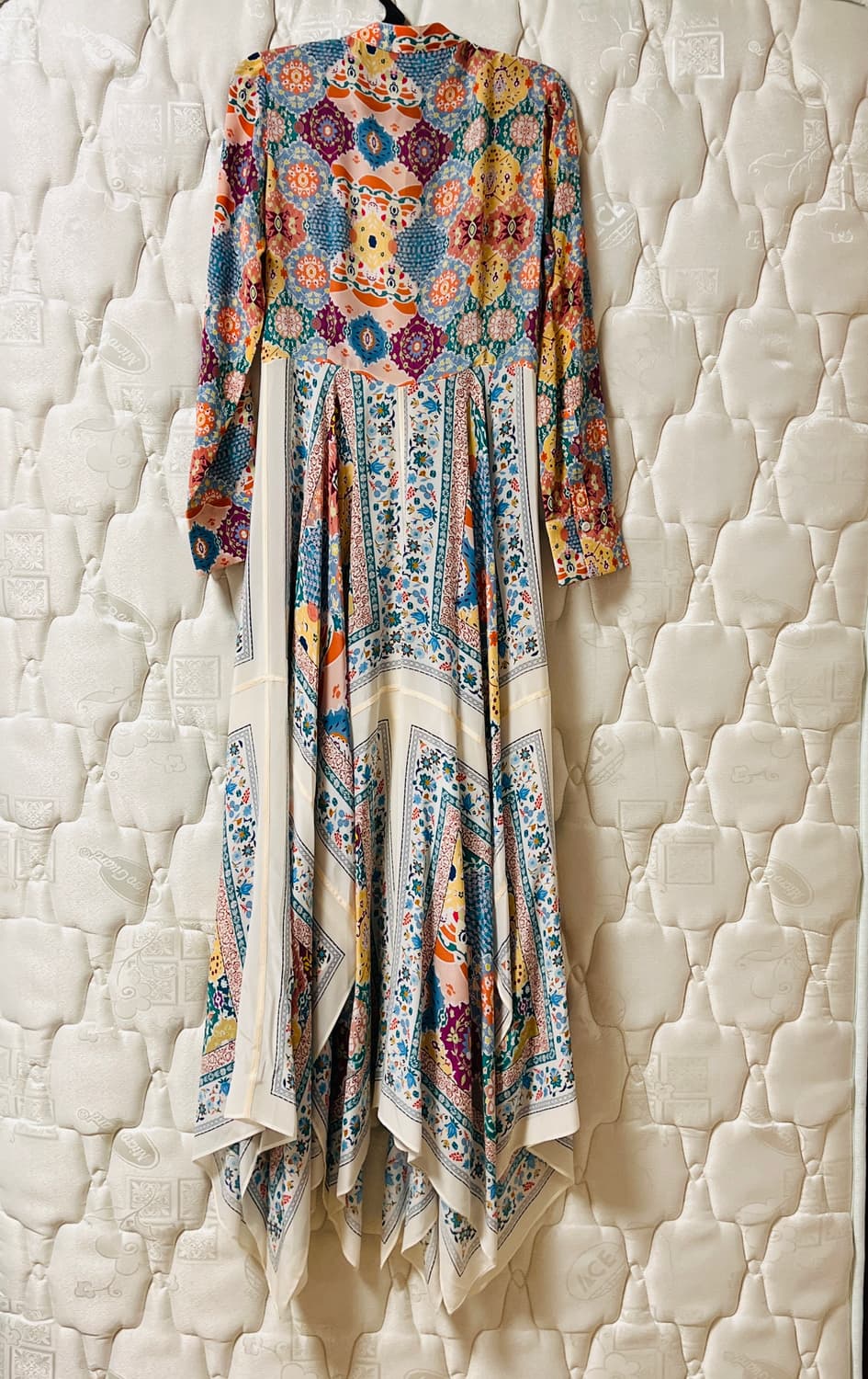 알투라자 패턴 실크100% 롱 원피스 38 상품이미지2