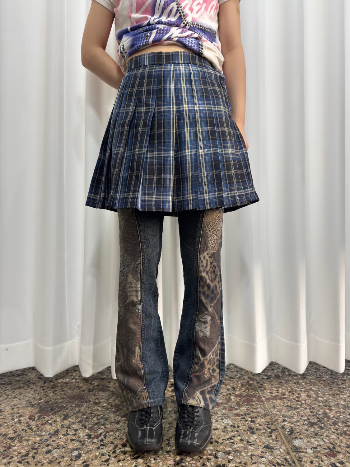 check pleats skirt 상품이미지1