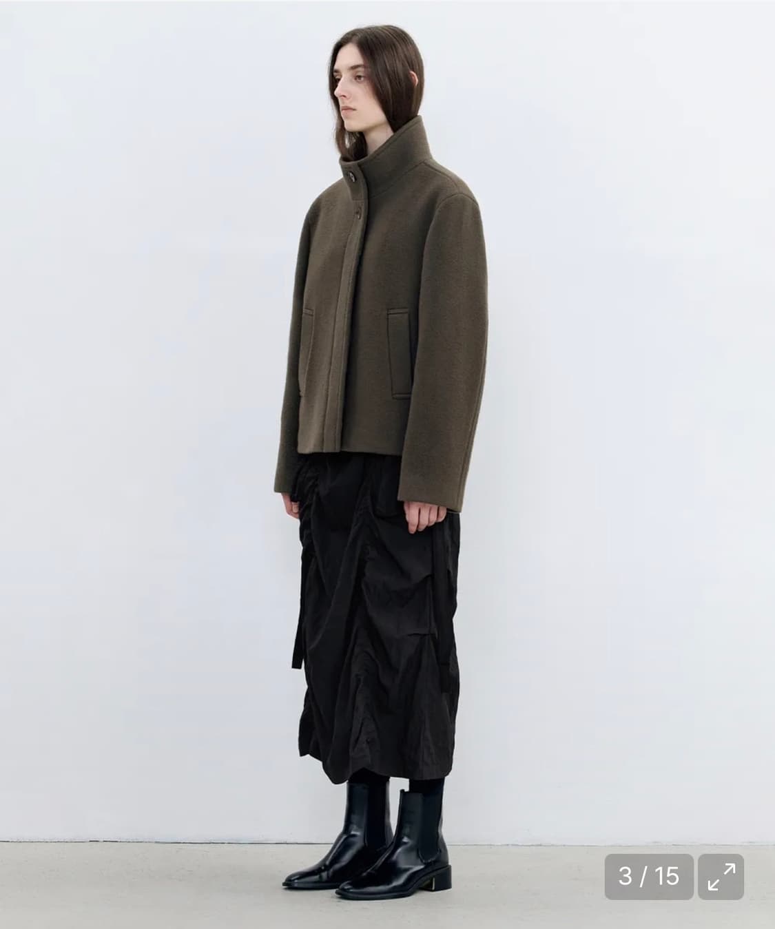 인사일런스우먼 미니멀 쇼트 코트 BROWN 상품이미지1