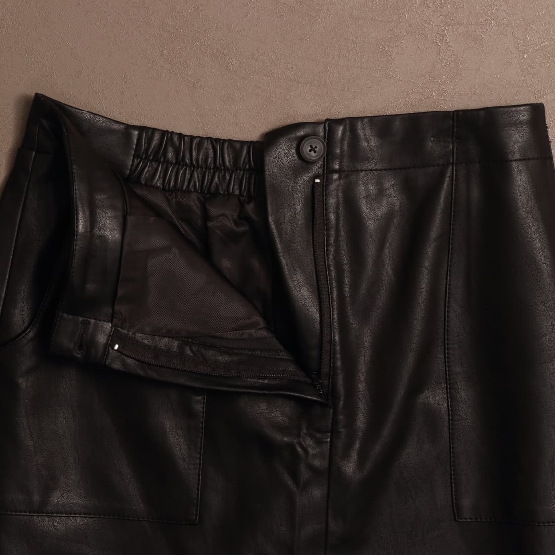 빈티지 페이크레더 롱 스커트 A1641 상품이미지2