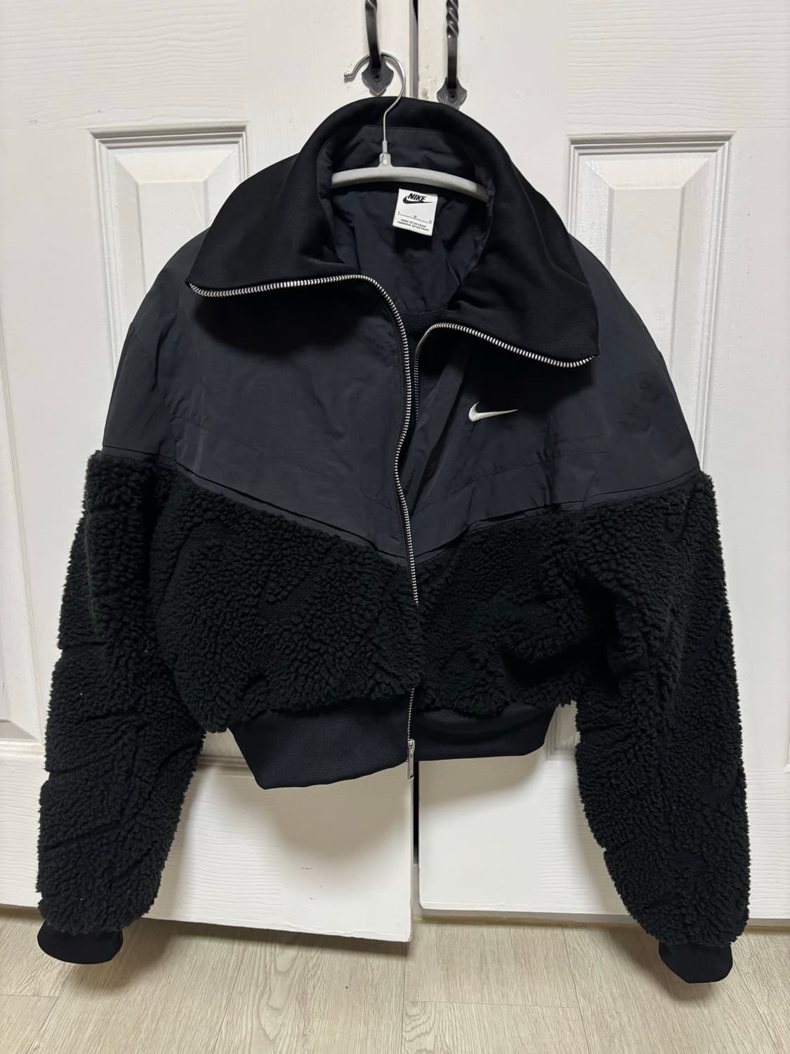 Nike 나이키 여성 스우시 쉐르파 후리스 크롭 자켓 집업 상품이미지2