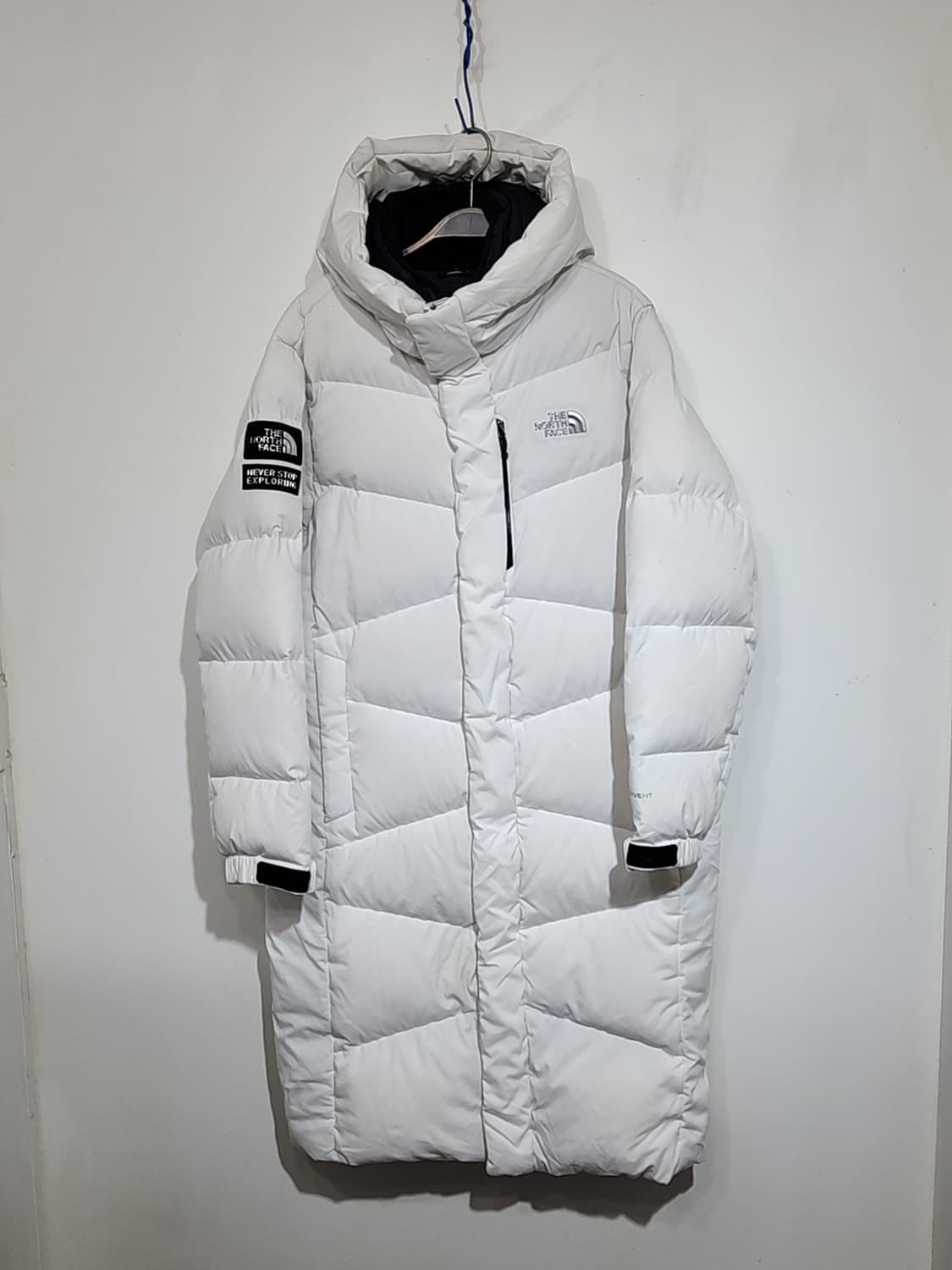 (L) 노스페이스 거위털 롱패딩 점퍼 화이트 구스다운 패딩코트  상품이미지1