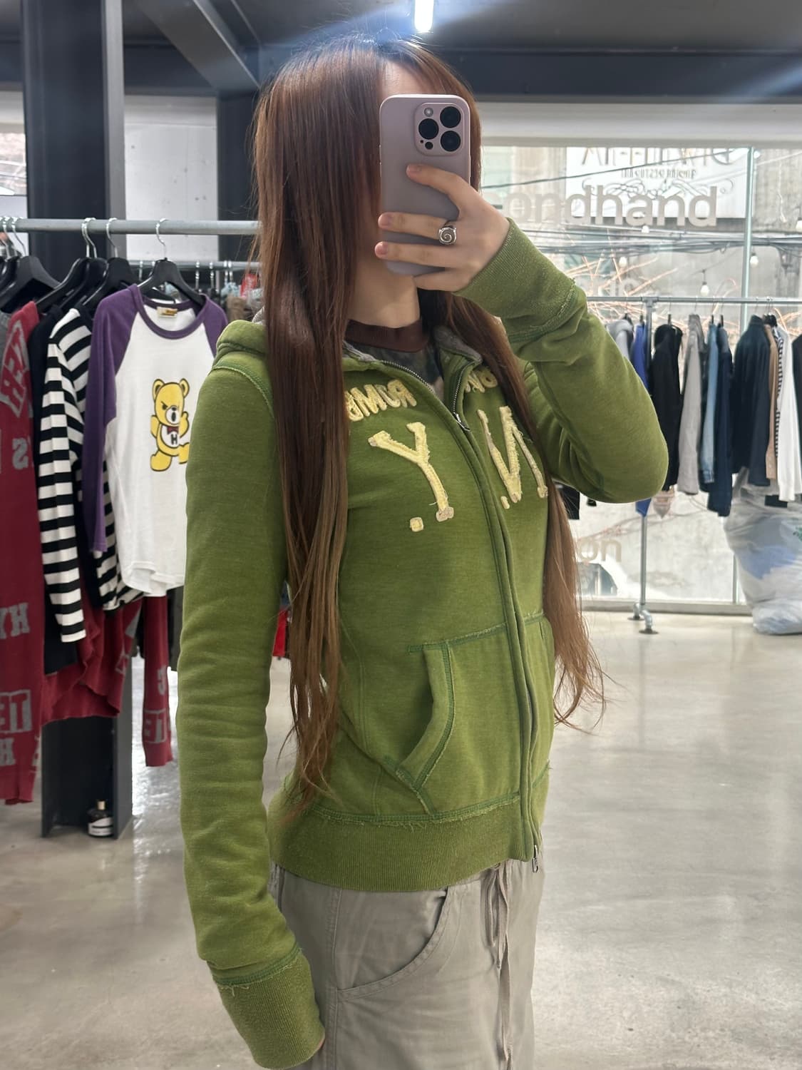 아베크롬비 투웨이 스티치 후드집업 올리브그린 상품이미지5