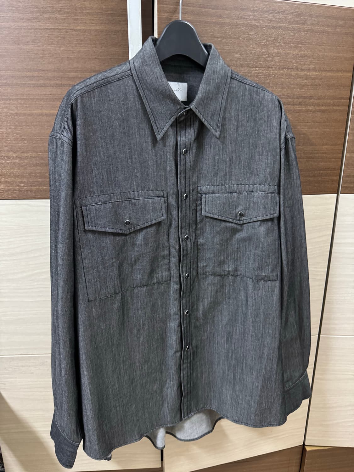 유스 데님셔츠 블랙 S 상품이미지1