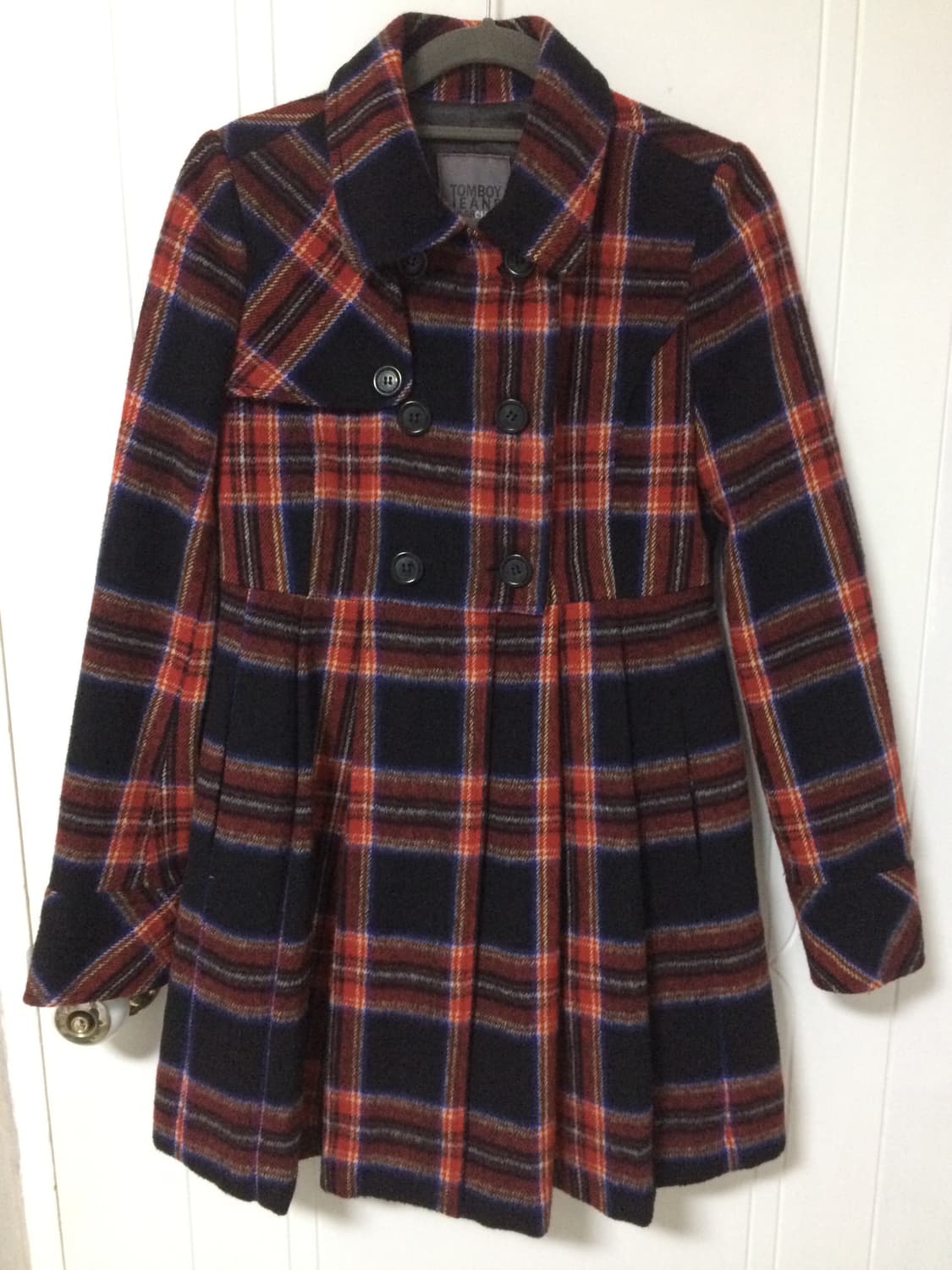 레드네이비체크 코트 상품이미지1