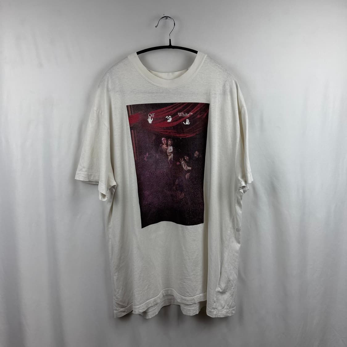 (XS) 오프화이트 카라바지오 그래픽 반팔 티 화이트 상품이미지2