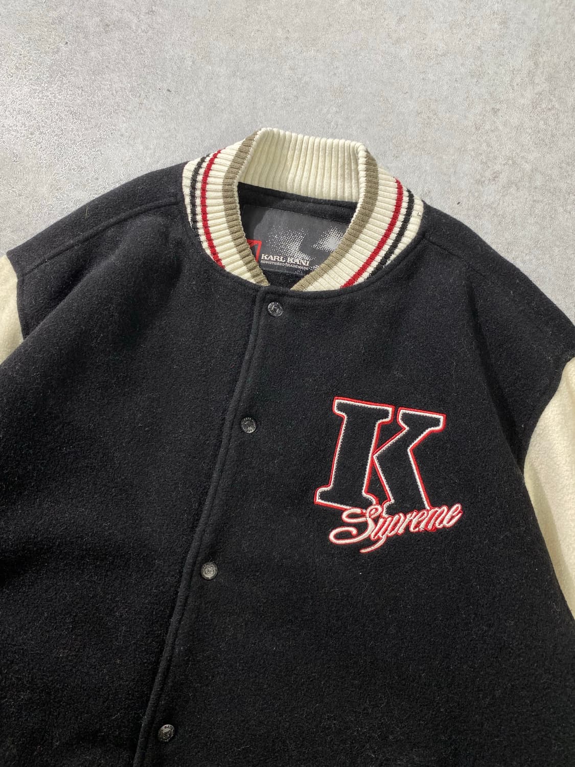 [L] 90-00s Karl Kani 칼카니 올드스쿨 울 바시티 자켓 상품이미지2