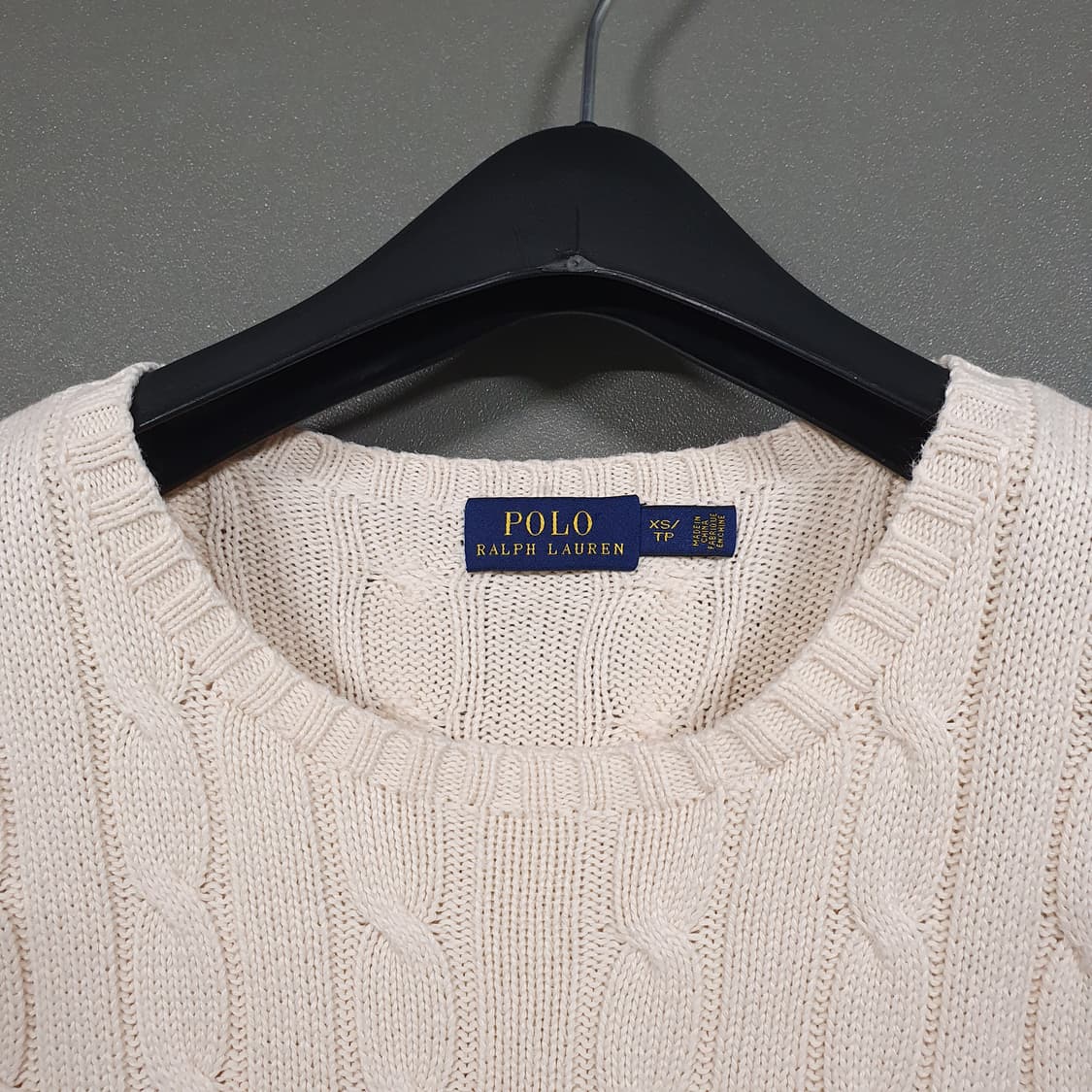 실측 여성 S) 폴로 랄프로렌 신형 케이블 니트 꽈배기 스웨터 크림 55 상품이미지6