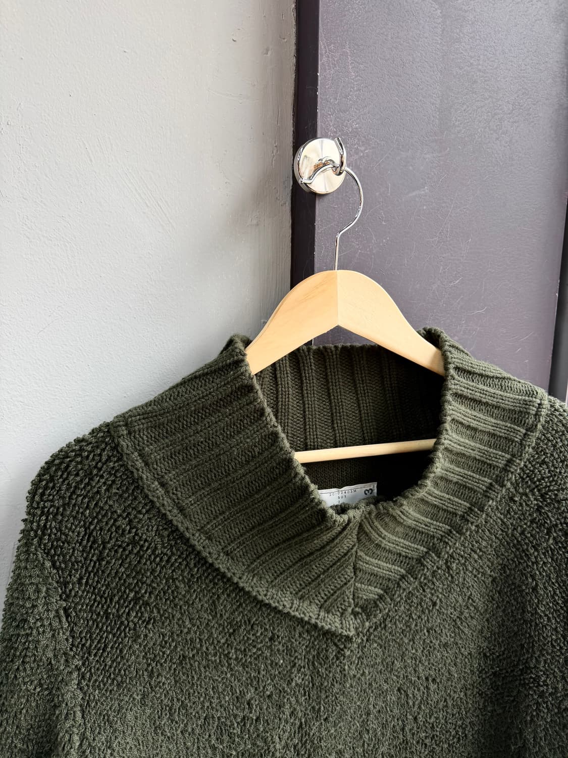 2/ 사카이 풀오버 브이넥 울 니트 상품이미지5