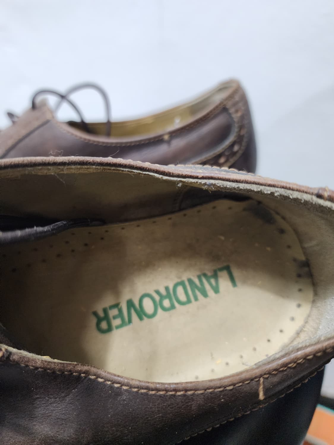 랜드로버 브라운 레더 윙팁 남성 구두 상품이미지6