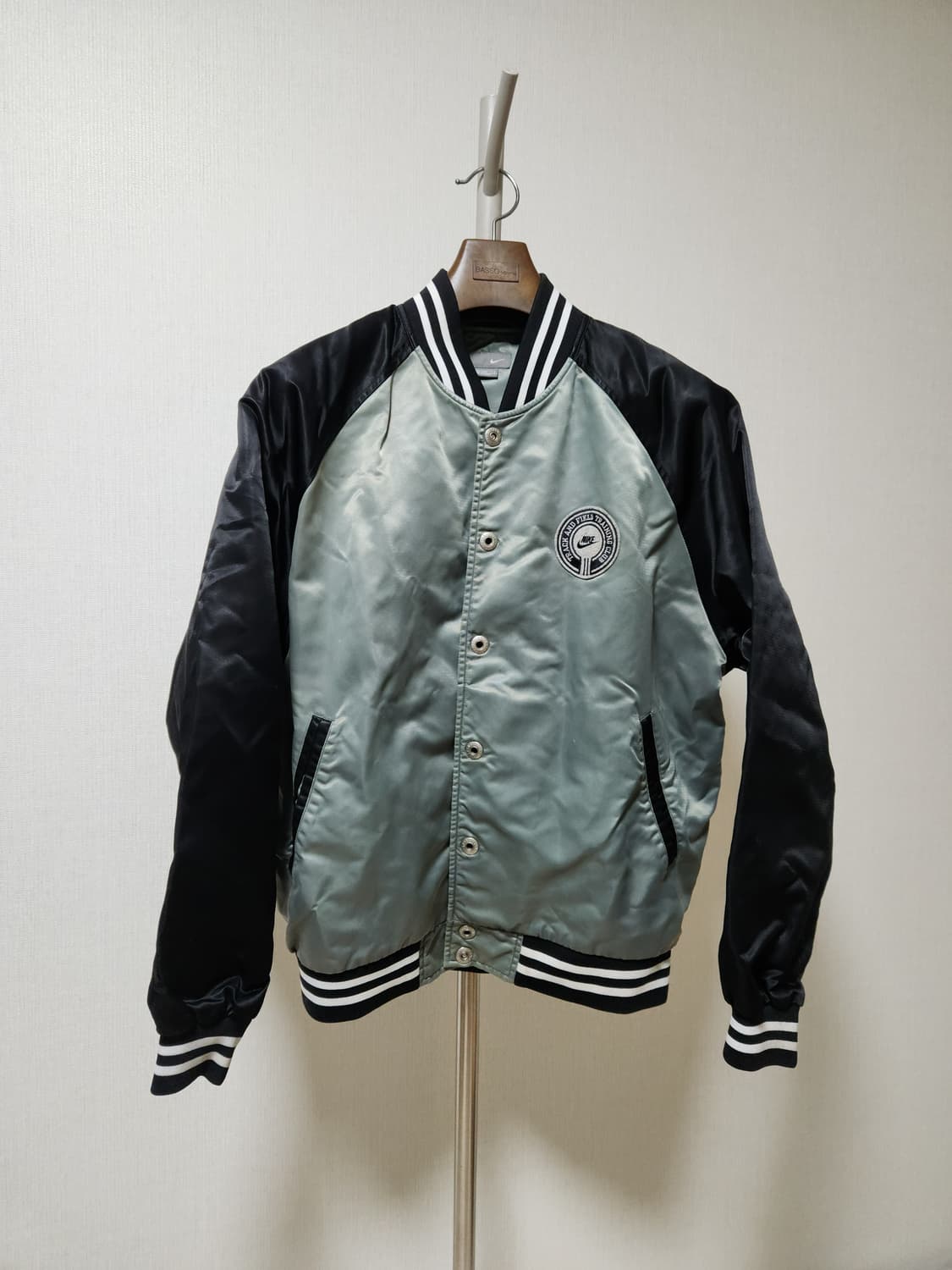 나이키 스타디움 점퍼 블랙/카키그레이 야구잠바 L 상품이미지1