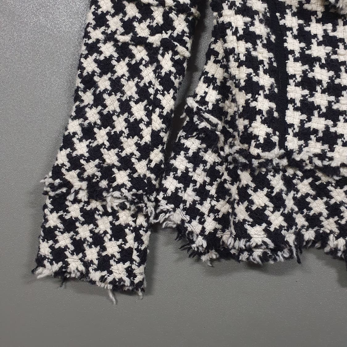 TIME 타임 한섬 라운드체크 넥 디테일 트위드 자켓 버튼 코트 S 상품이미지4