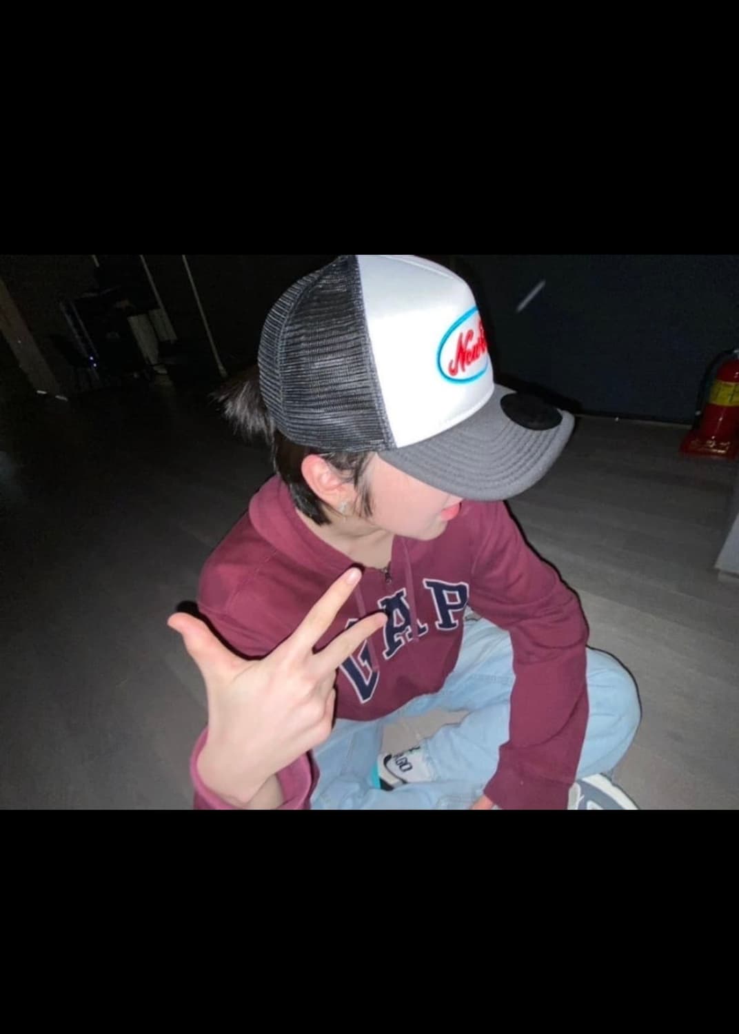 NCT 사쿠야 st 갭 GAP 버건디 기모 후드집업 XXXL 상품이미지2