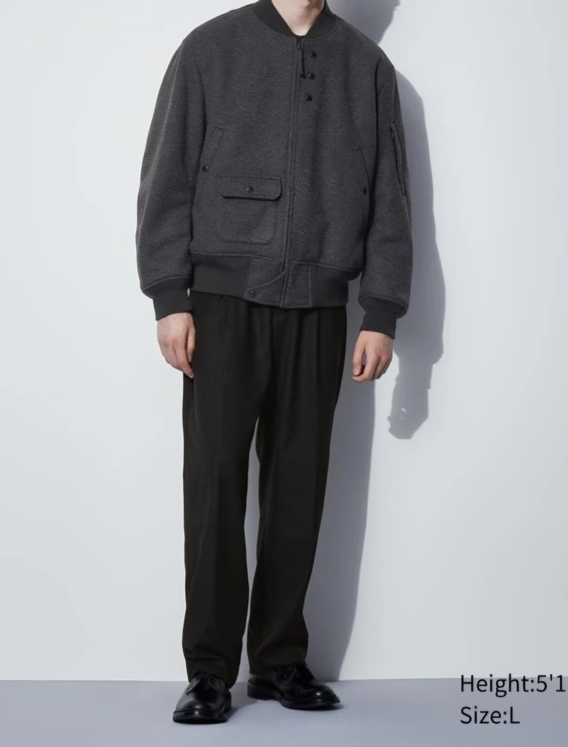 유니클로 엔지니어드가먼츠 콜라보 쇼트블루종 다크그레이 M사이즈 상품이미지10