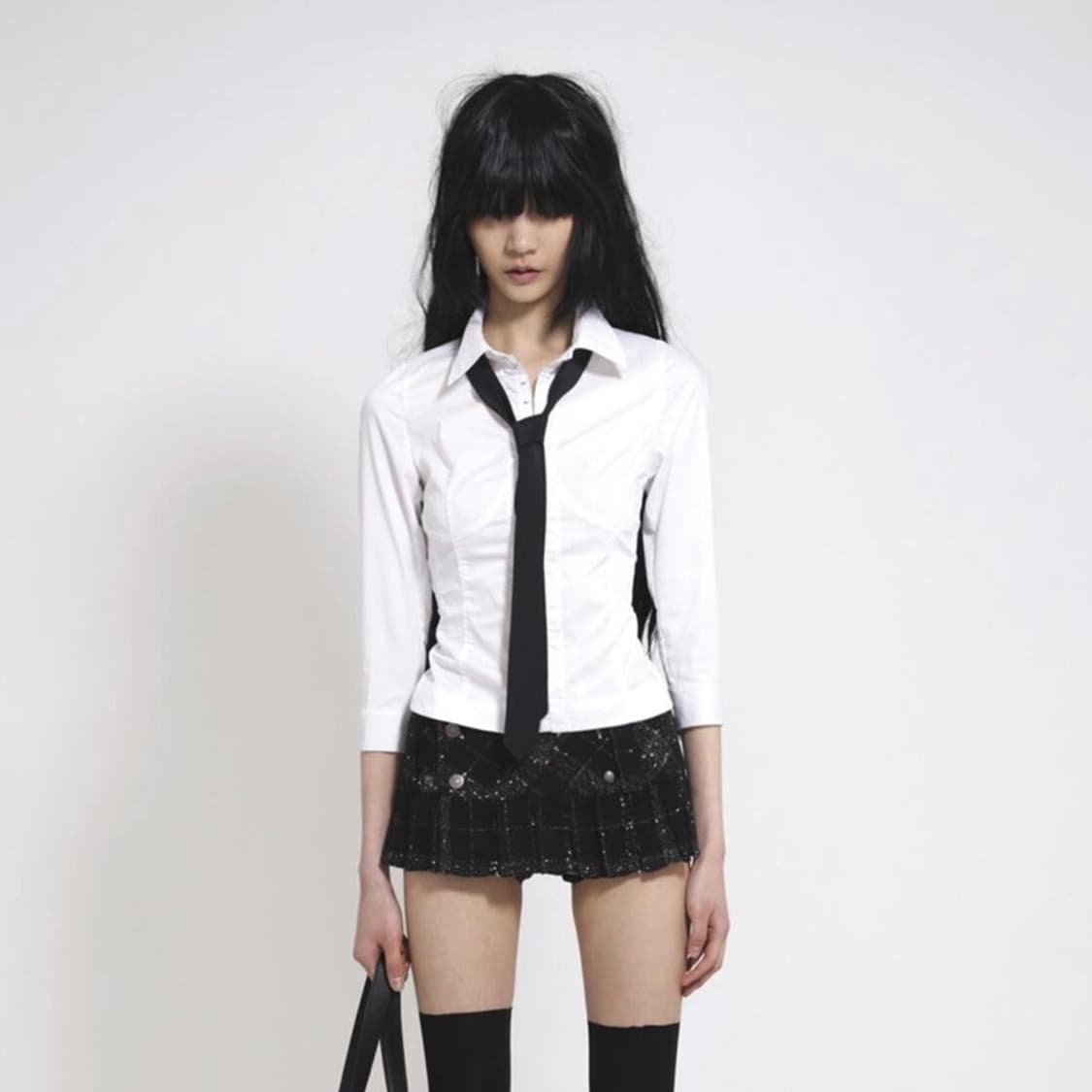 본네 코르셋 심 셔츠 화이트 상품이미지1