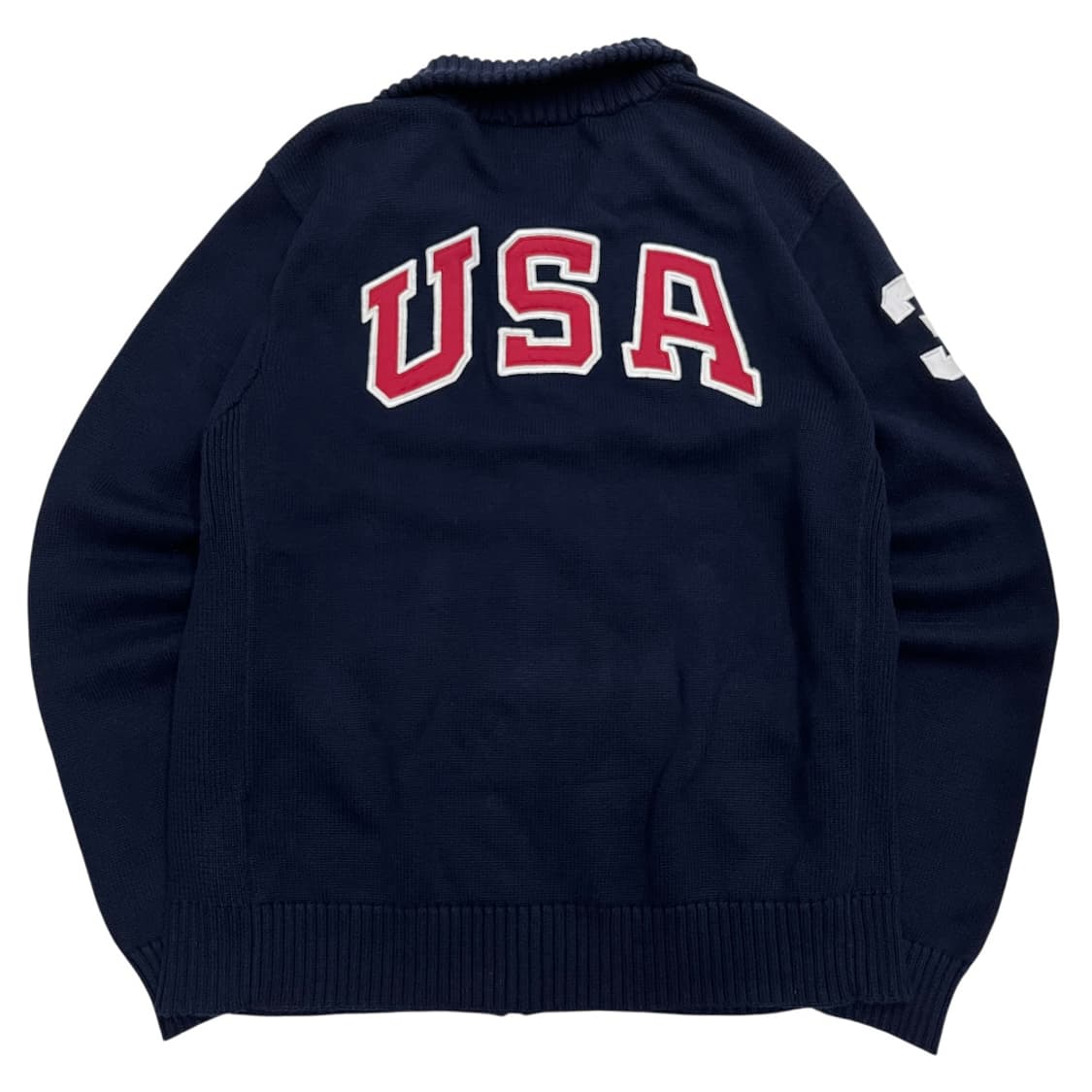 폴로 랄프로렌 빅포니 USA 네이비 니트 집업 XL 상품이미지2