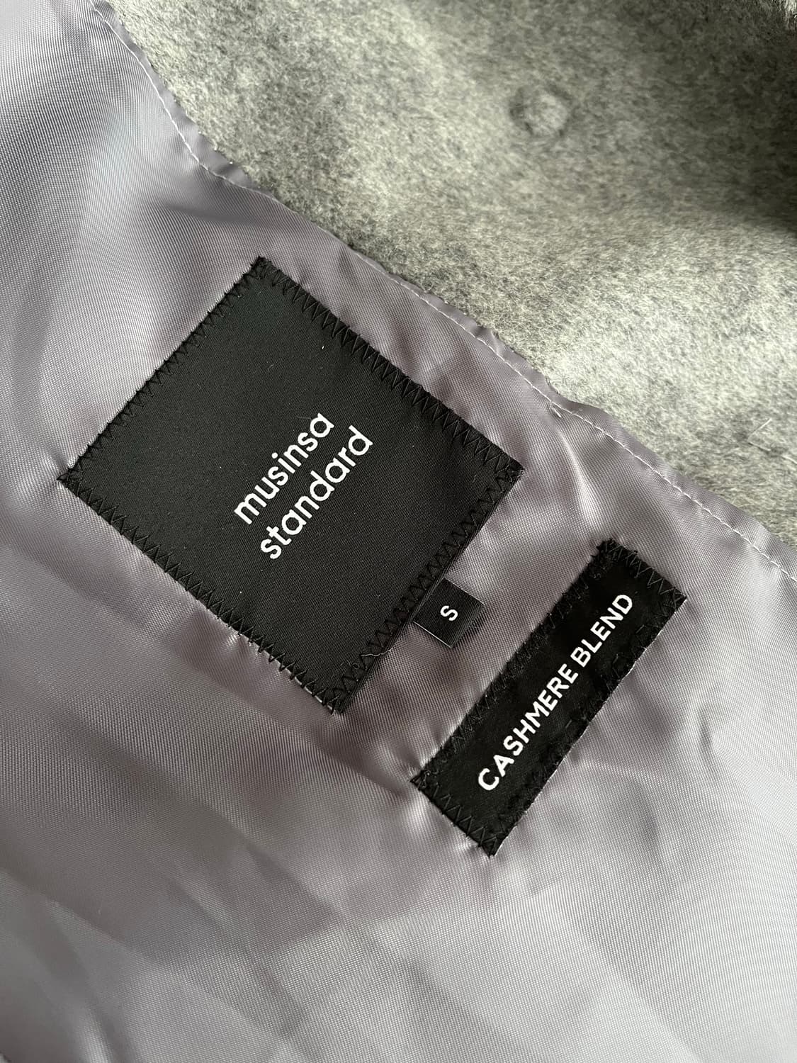 S) 무신사 스탠다드 캐시미어 블렌드 핸드메이드 로브 코트 상품이미지4