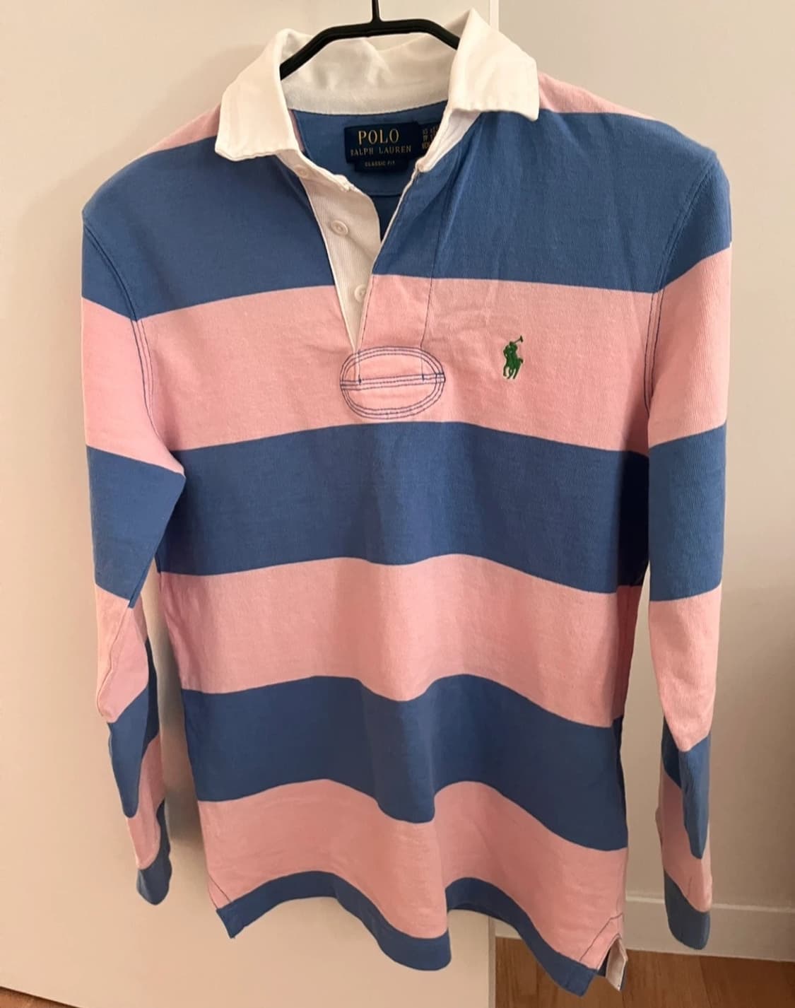 폴로랄프로렌 더 아이코닉 럭비 셔츠 Garden Pink/ Blue 상품이미지1