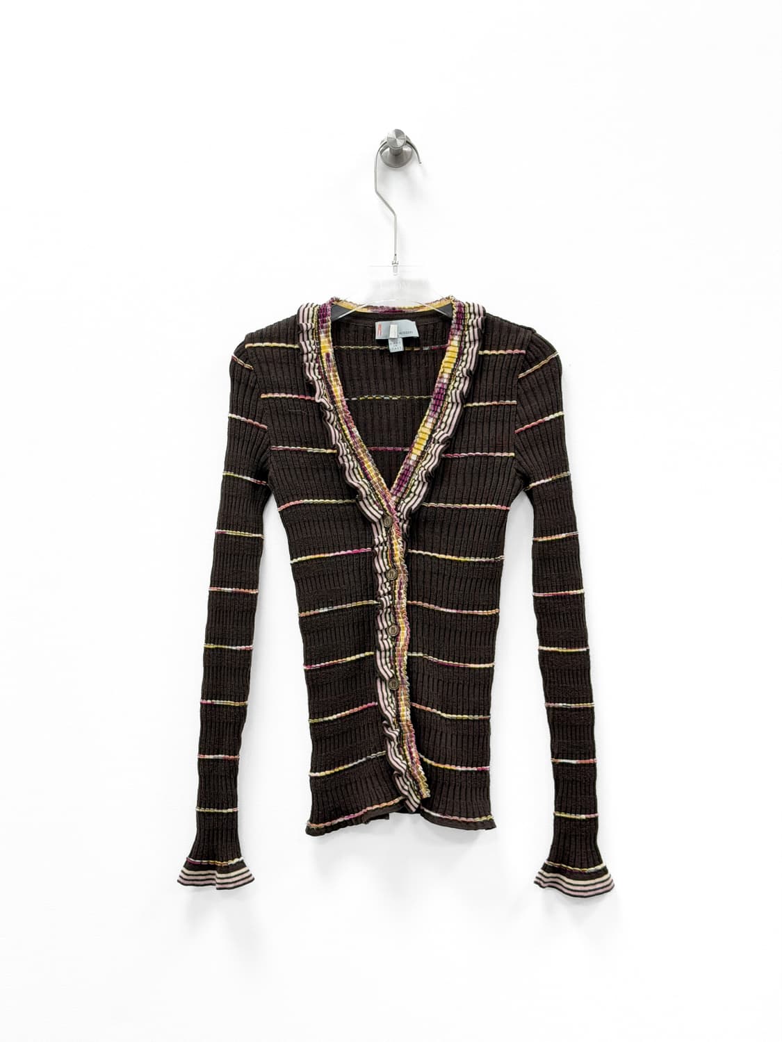 미쏘니 스트라이프 프릴 리브 가디건 상품이미지1