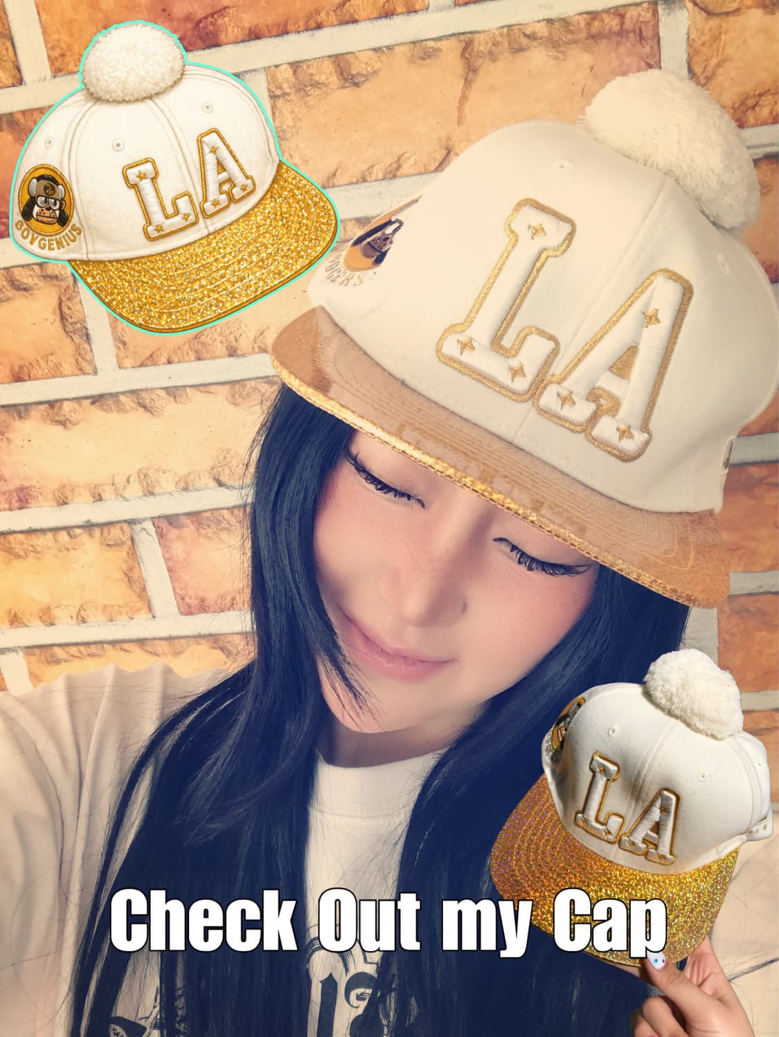 MLB 골드 홀로그램 폼폼이 스냅백  상품이미지6