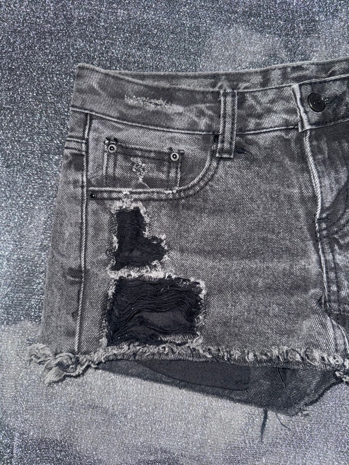 Ash black denim shorts 상품이미지4
