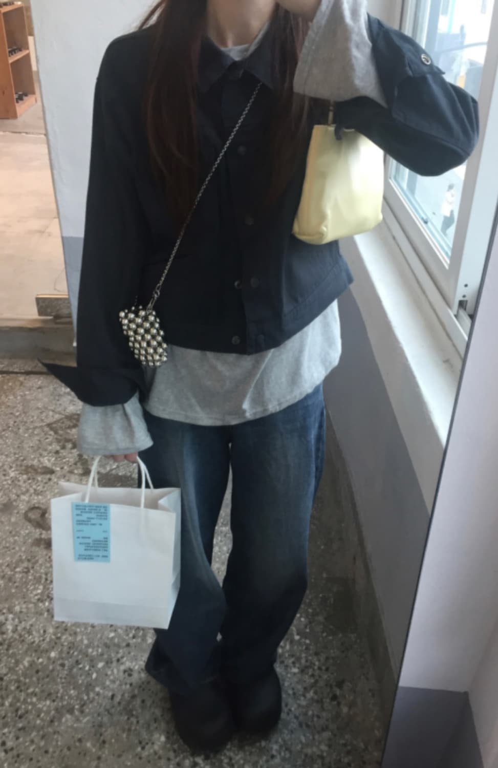 하우유 카라 코튼 자켓 네이비 상품이미지7