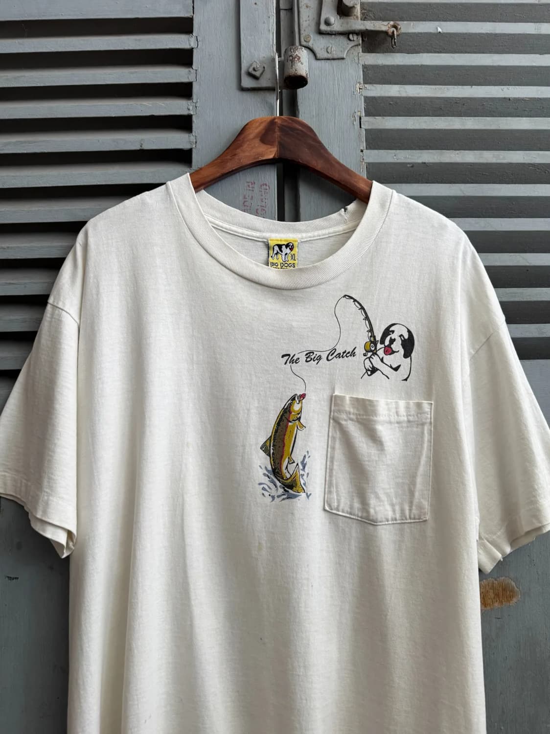 [XL]90's BIG DOGS USA 빅 캐치 피싱 포켓 티셔츠 상품이미지1