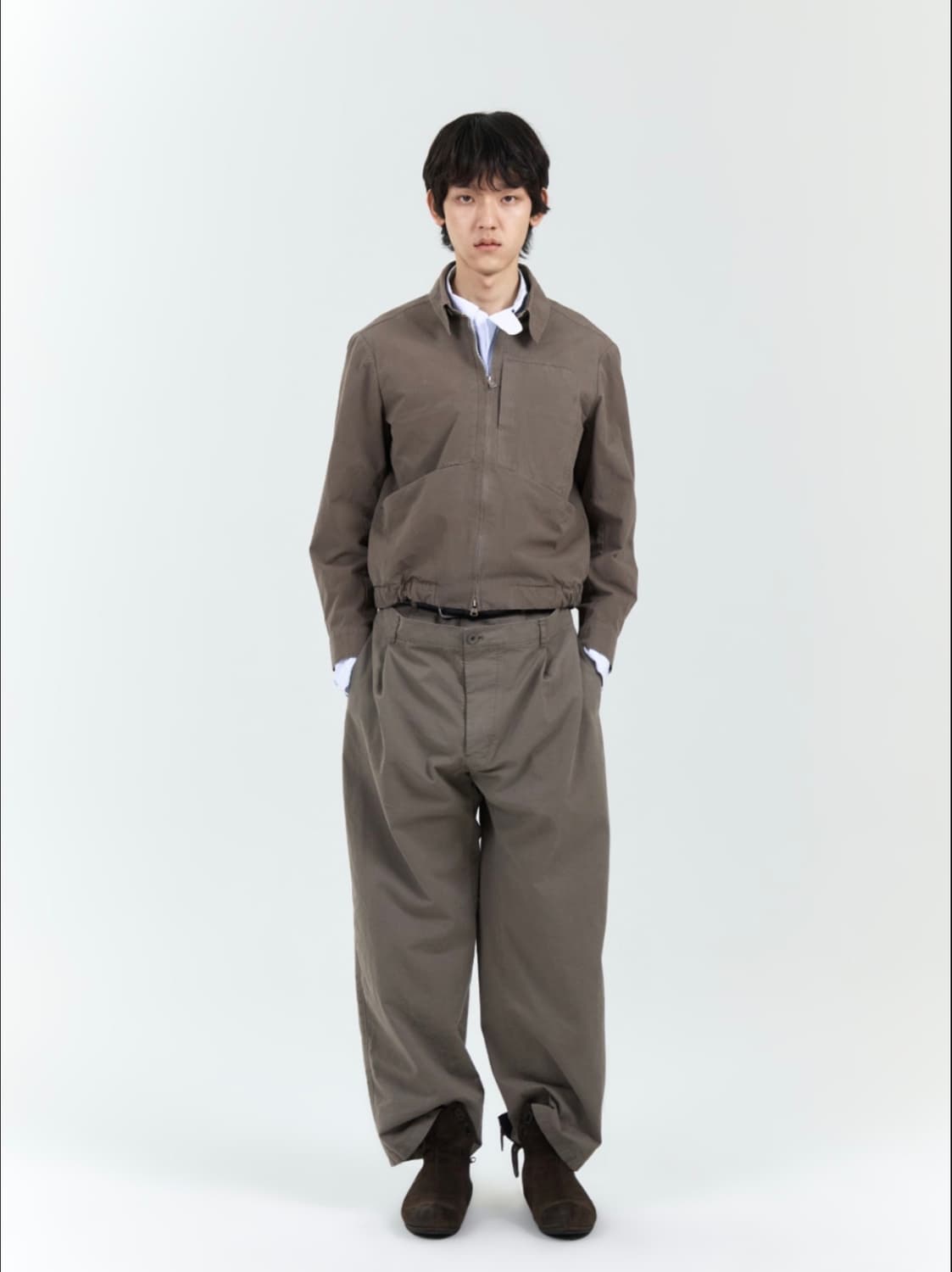 (M)누마레 ee 25ss 더블웨이스트 코튼 트라우저 모던 모카 상품이미지1