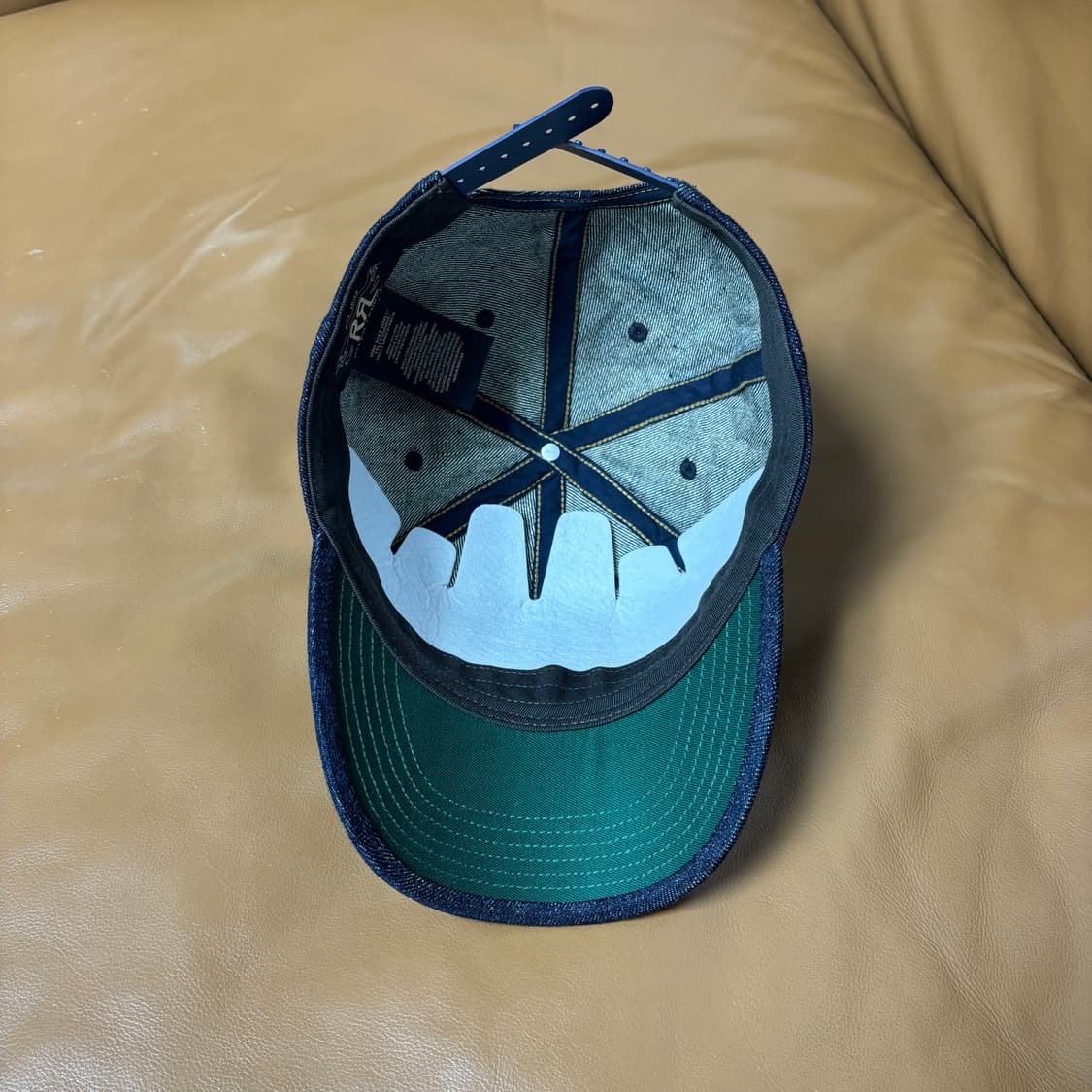 RRL 더블알엘 랄프로렌 폴로 윙로고 6패널 볼캡 모자 워시드 데님 상품이미지6