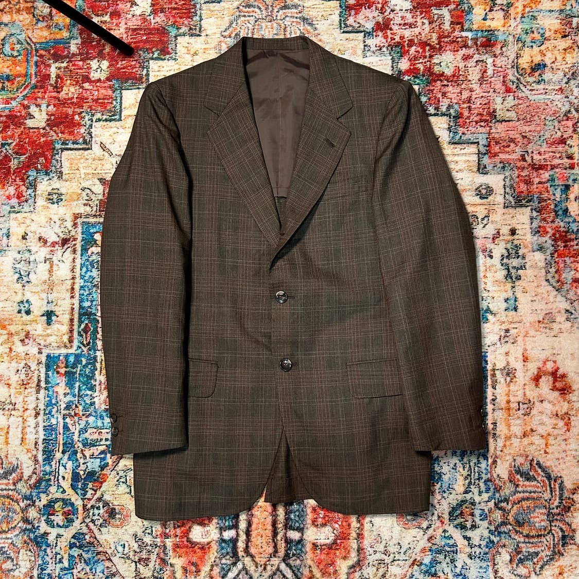 [M] 반 자켓 린넨 체크패턴 블레이저 상품이미지1