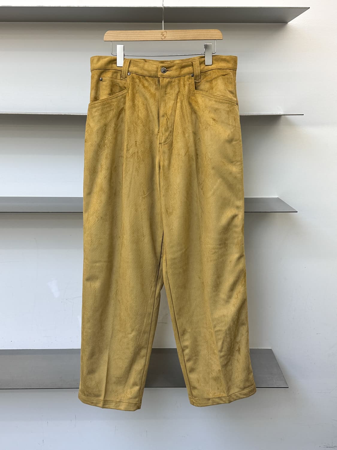 레베 진스 포우 스웨이드 힙합 와이드 팬츠(베이지) 상품이미지1