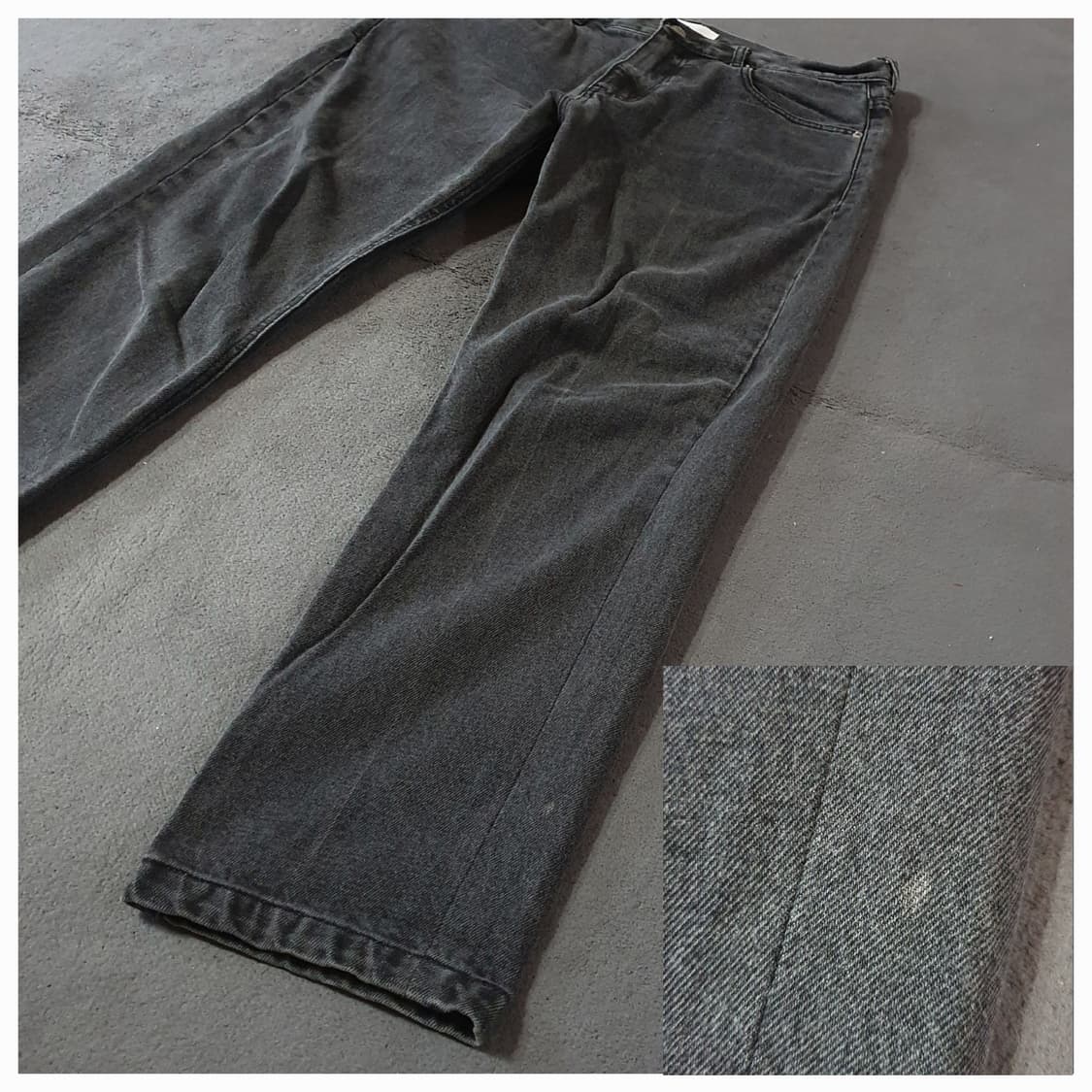 던스트 테일러드 크롭 데님 블랙 L 상품이미지3