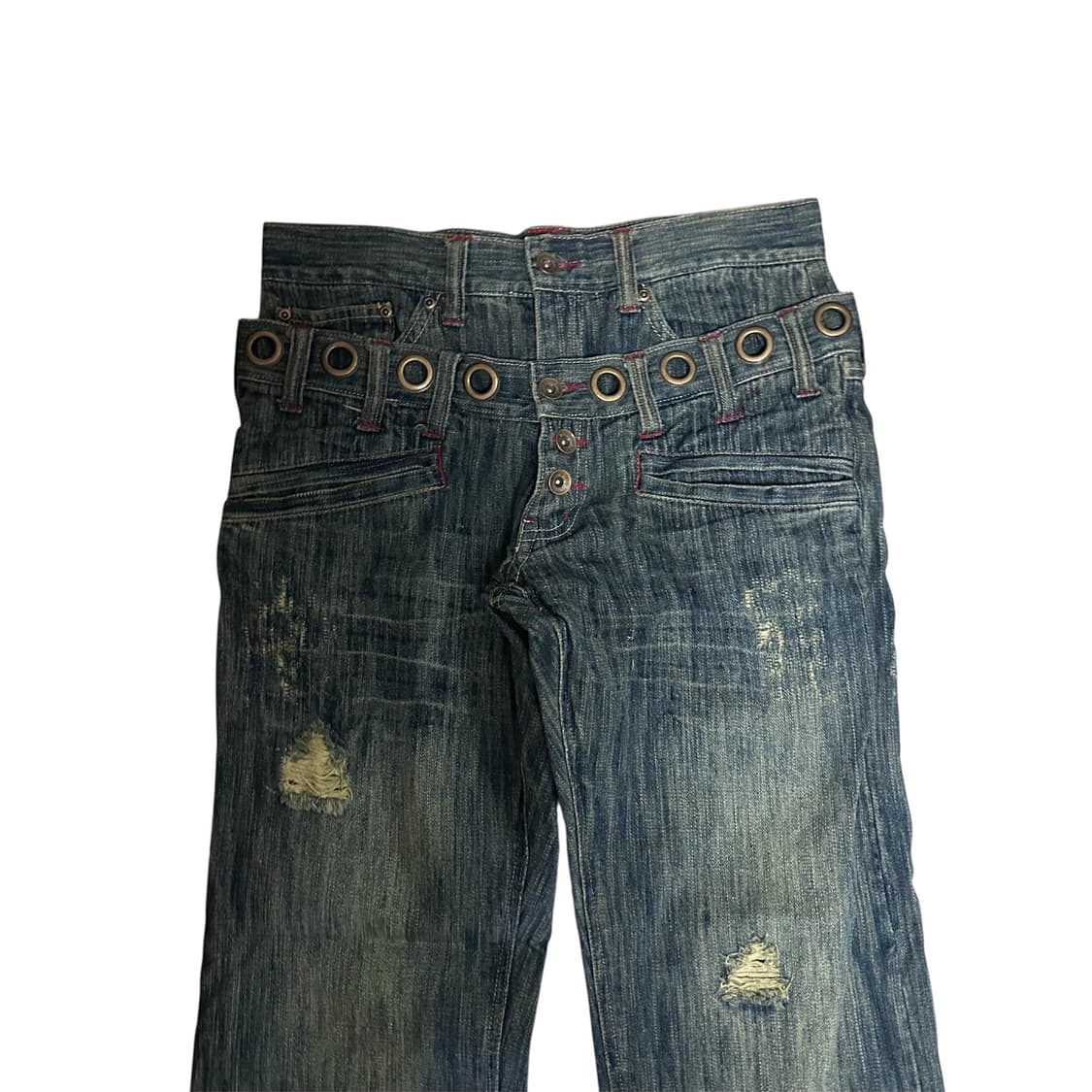 펀칭 레이어드 데님 팬츠 상품이미지4