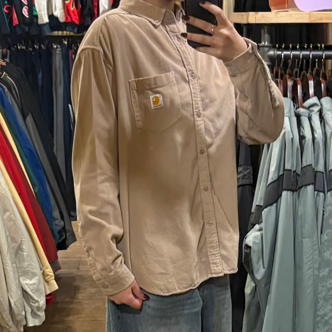 [HI] Carhartt 칼하트 코듀로이 긴팔셔츠 라이트베이지 상품이미지4