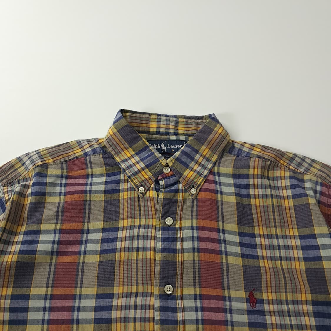 CK973 L 폴로 90s 클래식 마드라스 체크 반팔 셔츠 남방 상품이미지2