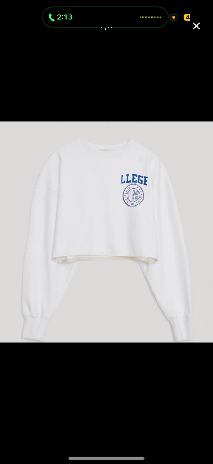 렉토 recto llege 크롭 맨투맨  상품이미지1