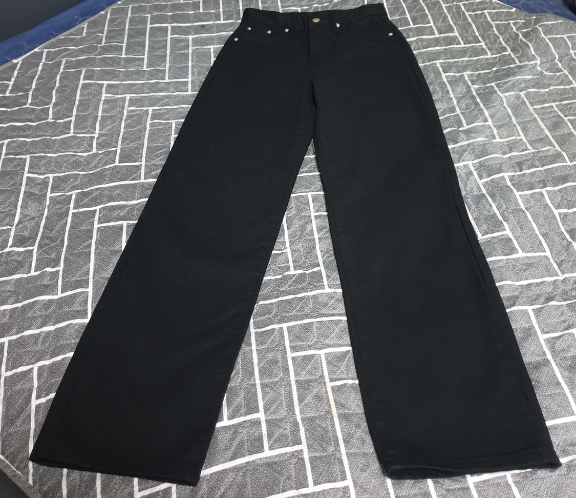 OH-YEAH 세미와이드 데님팬츠 블랙 (S) 상품이미지1