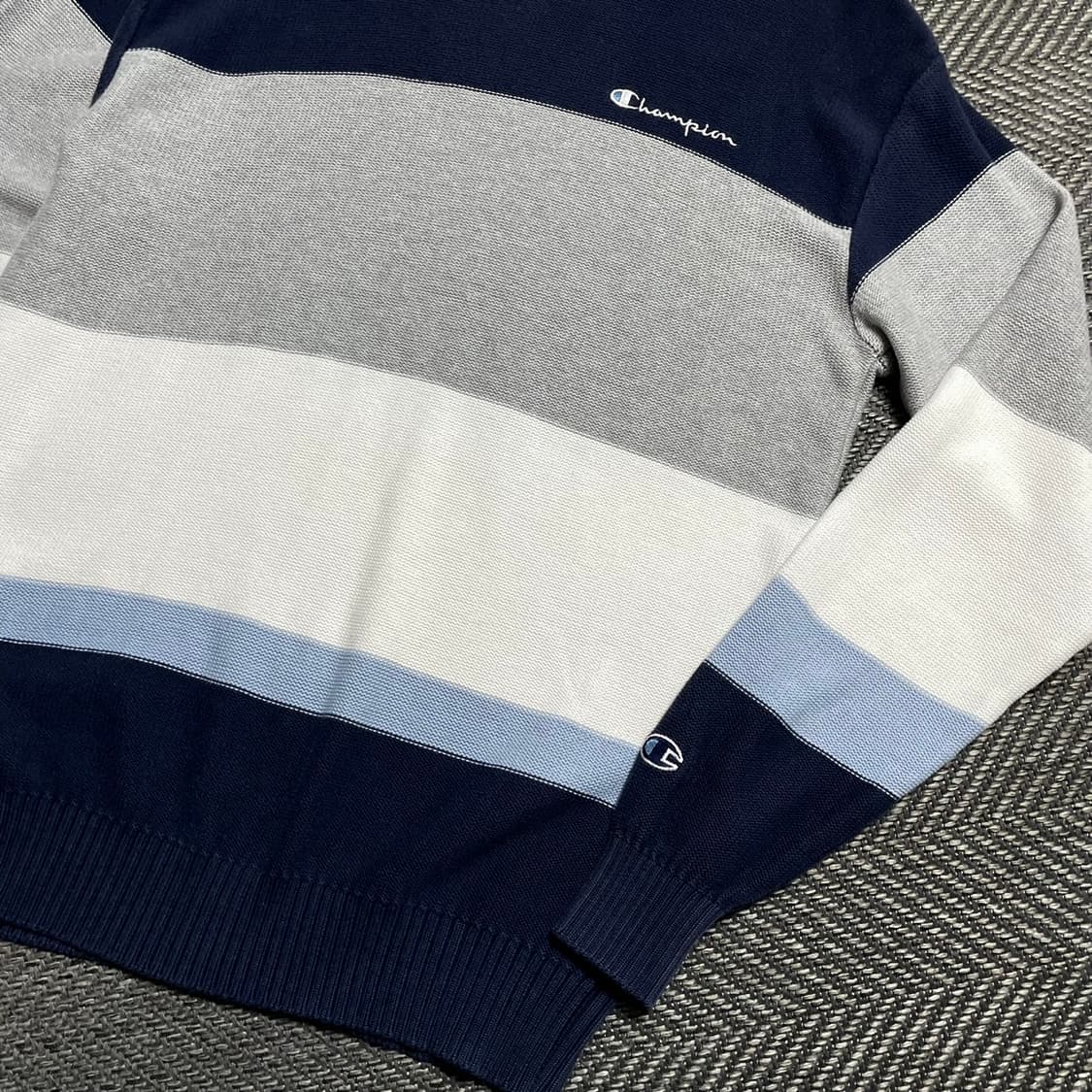 00s 챔피온 올드스쿨 컬러블럭 박시핏 단가라 니트o 5354 상품이미지3