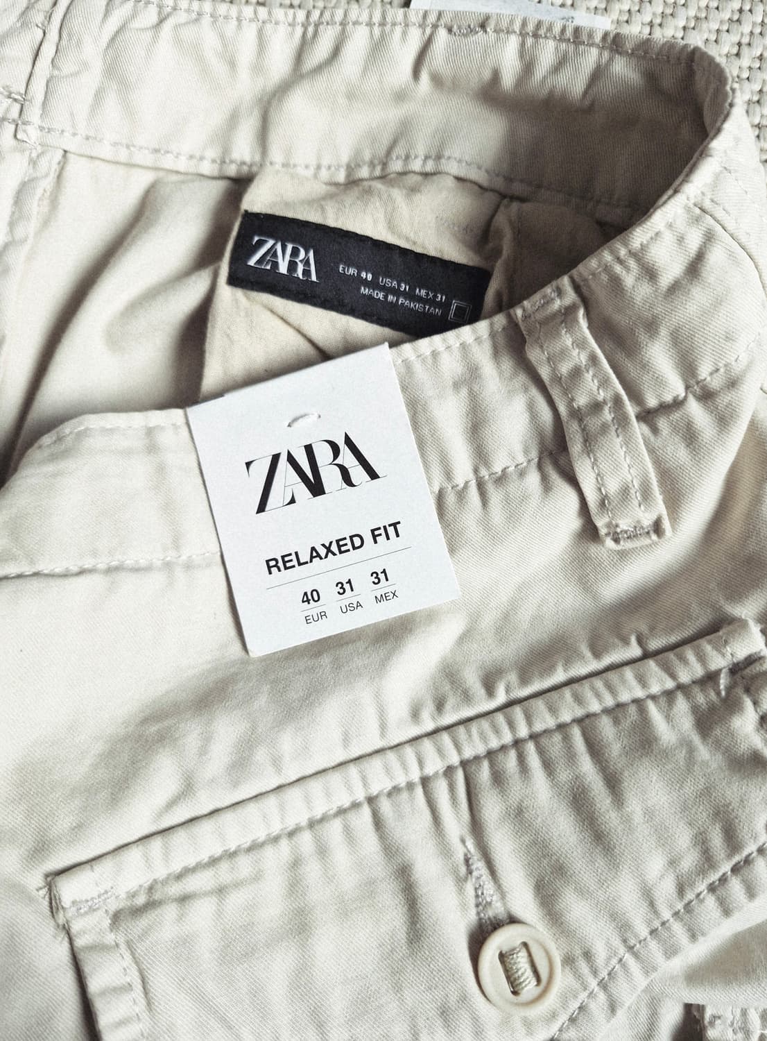 새상품 자라 릴렉스드핏 코튼 카고팬츠 31 상품이미지5