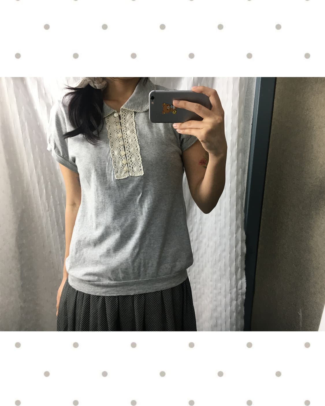 그레이 카라 반소매 티셔츠 상품이미지1