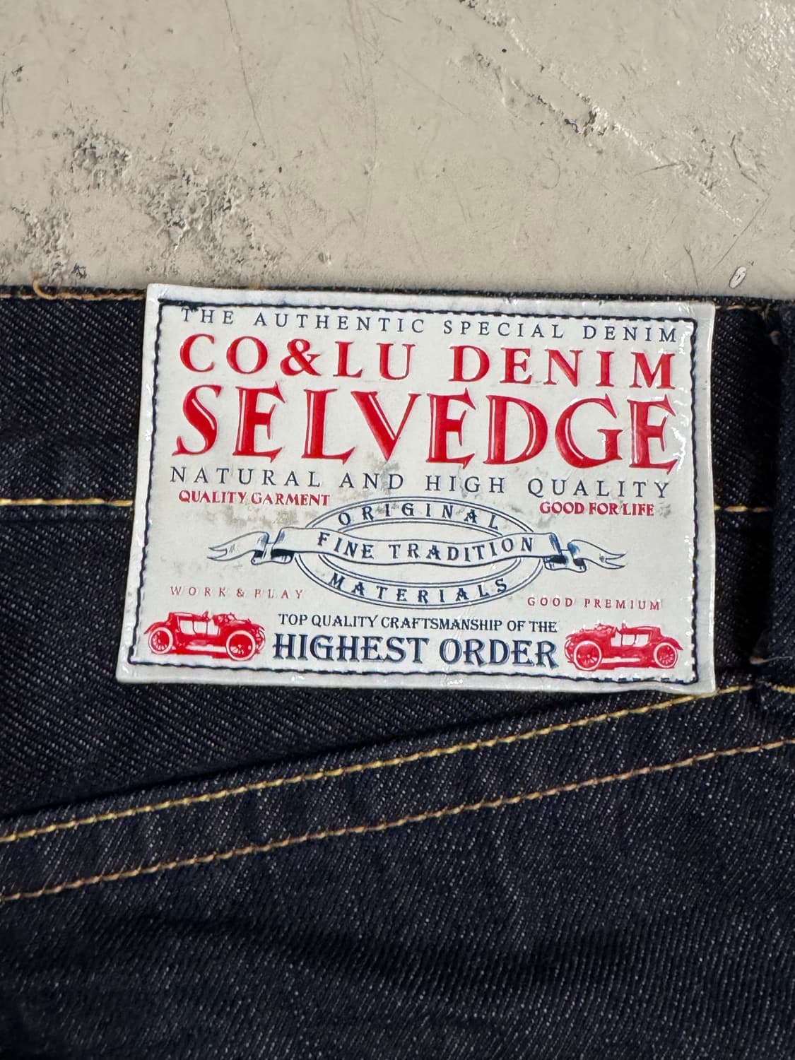 Co & Lu 셀비지 프린팅 데님팬츠 상품이미지5