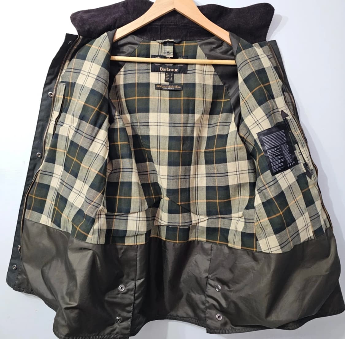 바버 왁스 자켓 UK10 올리브 ~66 상품이미지6