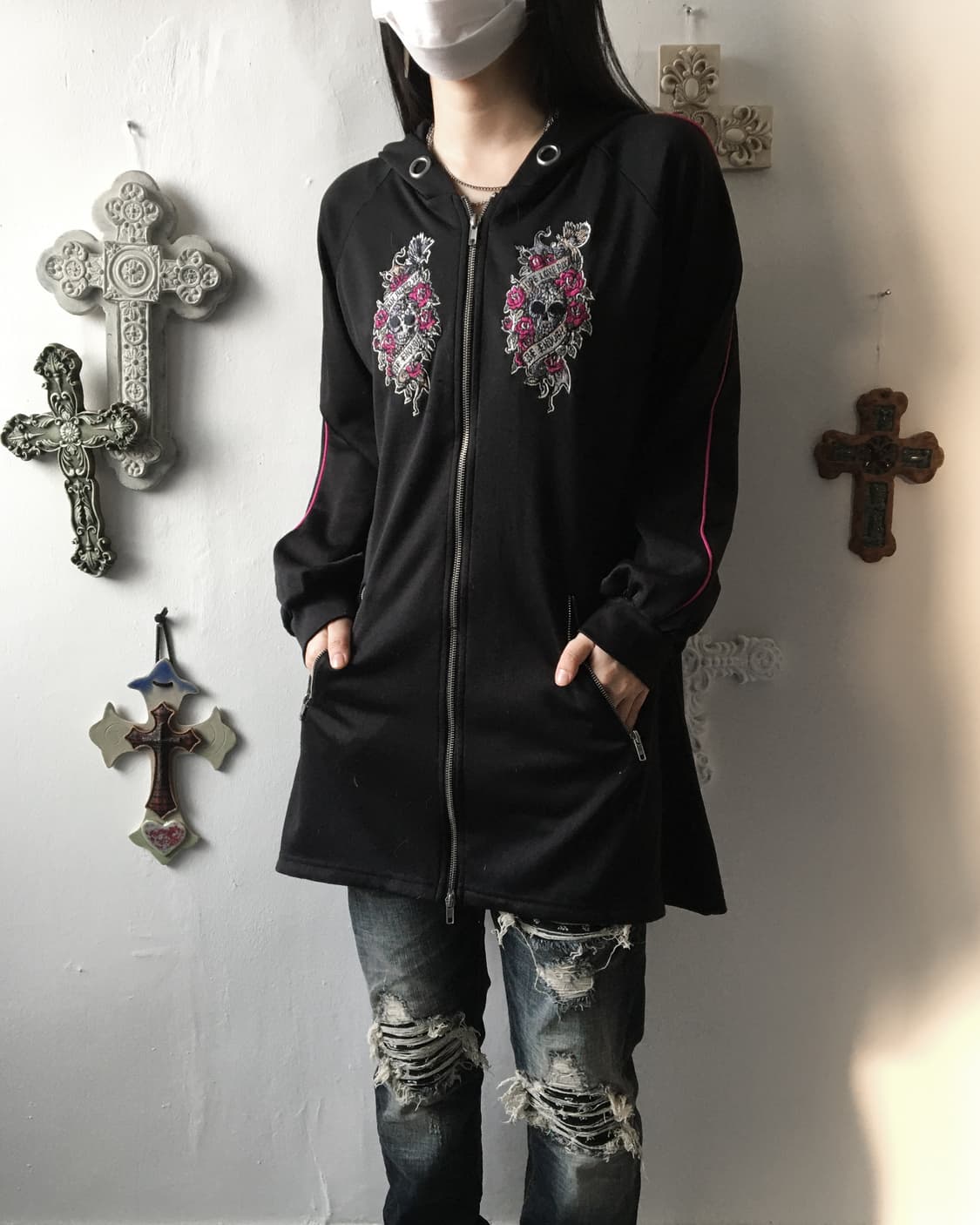 Algonquins skull patch point hood zip up 상품이미지1