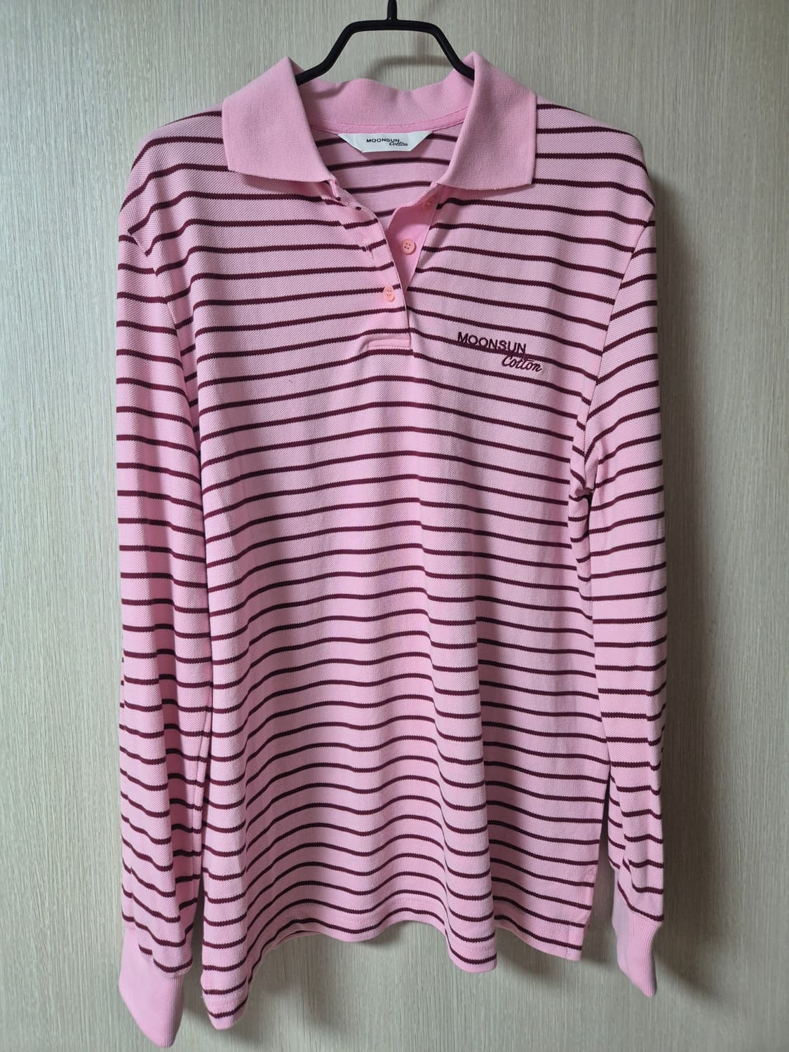 문선 pk 카라티 줄무늬 티셔츠 핑크 S 상품이미지2