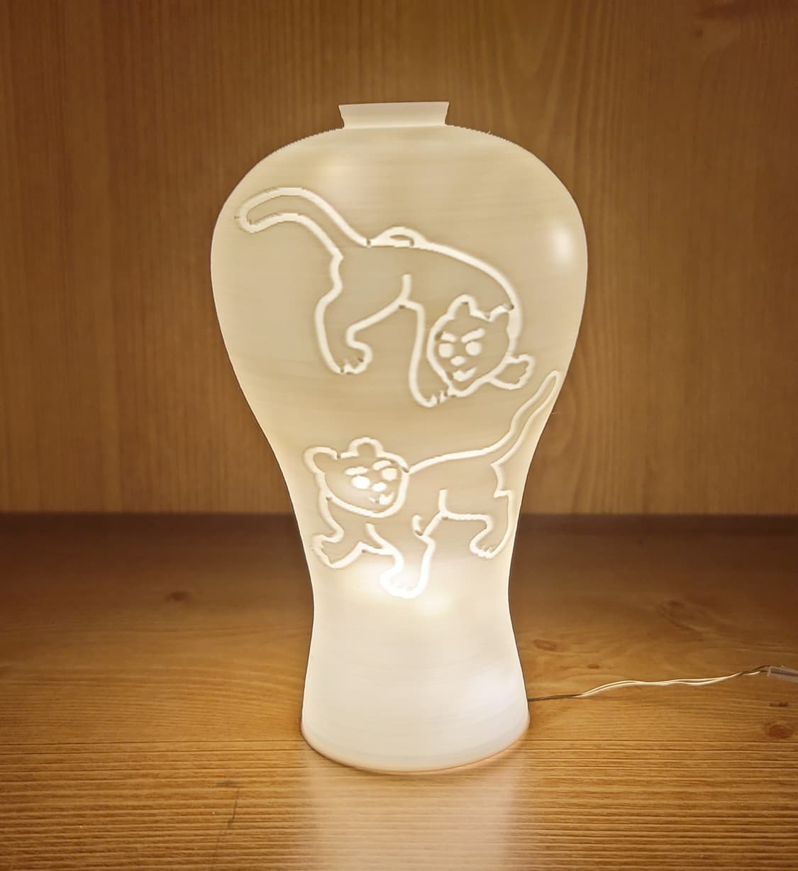 호랑이 백자 3d 램프 led 무드등 조명 상품이미지1