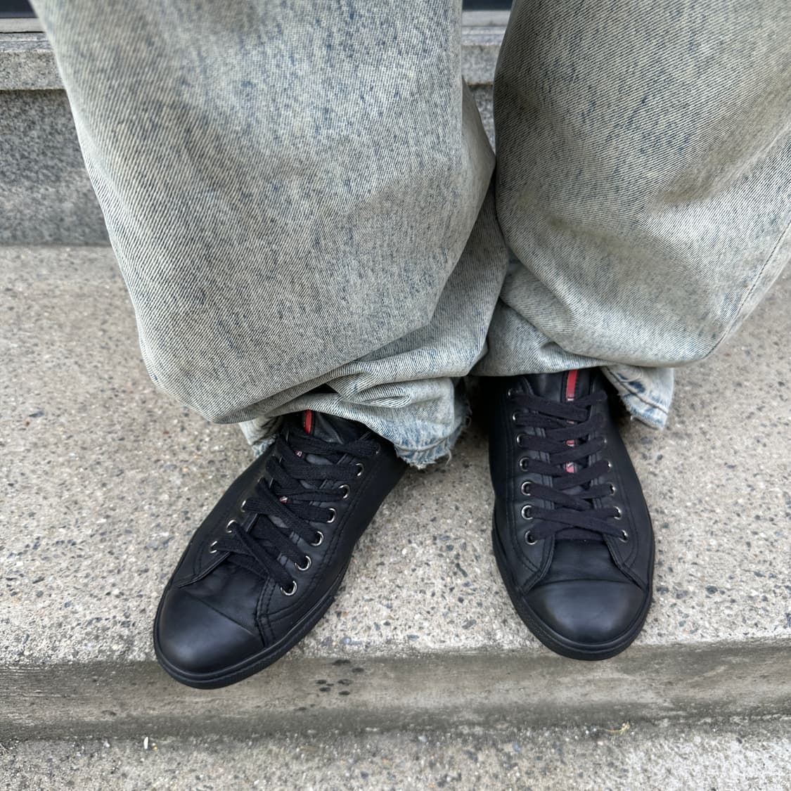 00s 빈티지 프라다 스포츠 가죽 스니커즈 상품이미지9